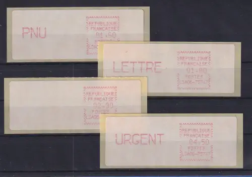 Frankreich ATM CGA-Alcatel LSA06-75747 Satz 4 Werte aus 3. Tarif  ** 