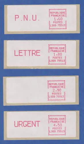 Frankreich ATM Crouzet LS09 75513 Satz 3. Tarif spitze Ecken mittelrosa **