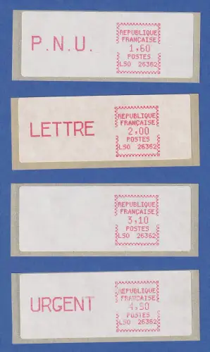 Frankreich 1984  ATM LS0 26362 Sonderstandort Valence Satz 4 Werte ** 
