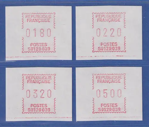 Frankreich Frama-ATM S01 29039, großer Satz 4 Werte 180-220-320-500 **