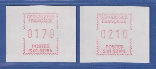 Frankreich Frama-ATM S01 45234, Programm-Satz 4 Werte 170-210-320-500 **