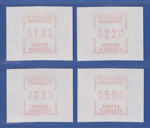 Frankreich Frama-ATM S01 45234, Programm-Satz 4 Werte 180-220-320-500 **