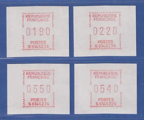 Frankreich Frama-ATM S01 45234 großer Satz 4 Werte 190-220-350-540 **