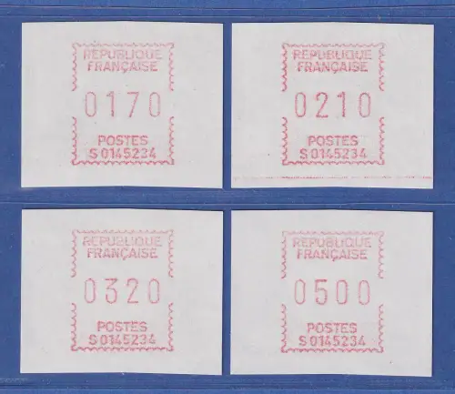 Frankreich Frama-ATM S01 45234 großer Satz 4 Werte 170-210-320-500 **