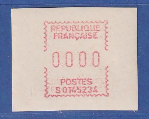 Frankreich Frama-ATM S01 45234 Nulldruck 0000 auf CAMP-Papier **