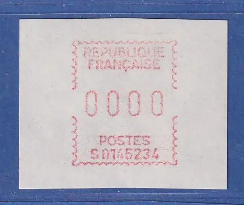 Frankreich Frama-ATM S01 45234 Nulldruck 0000 auf y-Papier **