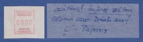 Frankreich Frama-ATM S01 45234 0000-Druck auf glattem z-Papier **  SEHR SELTEN !