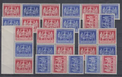 All. Besetzung Hannover-Messe - beide Viererblocks und 8 Zusammendrucke kpl. **