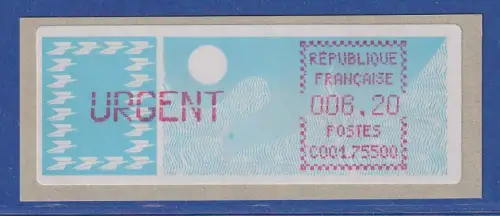 Frankreich ATM Taube C001.75500 Paris R.P. Einzelwert URGENT 6,20 **