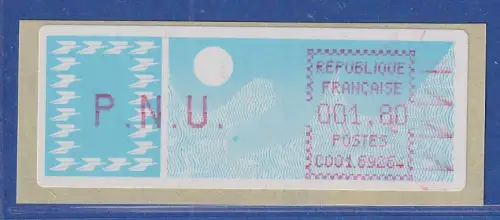Frankreich ATM Taube C001.69264 Villefranche spitze Ecken lilarot PNU 1,80