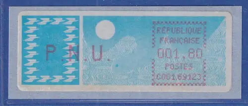 Frankreich ATM Taube C001.69123 Lyon RP runde Ecken lilarot PNU 1,80