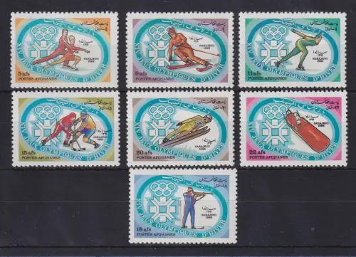 Afghanistan 1984 Olympiade Sarajevo Mi.-Nr. 1319-1325 Satz 7 Werte ** / MNH