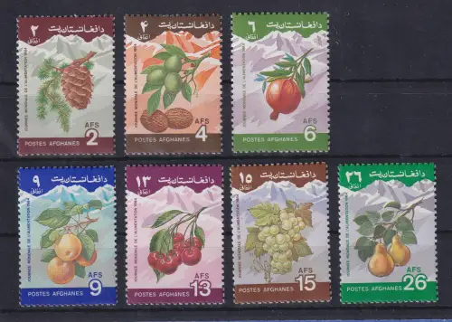 Afghanistan 1984 Früchte Mi.-Nr. 1376-1382 Satz 7 Werte ** / MNH