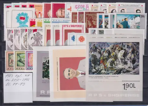 Albanien 1983 Jahrgang komplett Mi.-Nr. 2152-2192 + Block 77 - 79 postfrisch **
