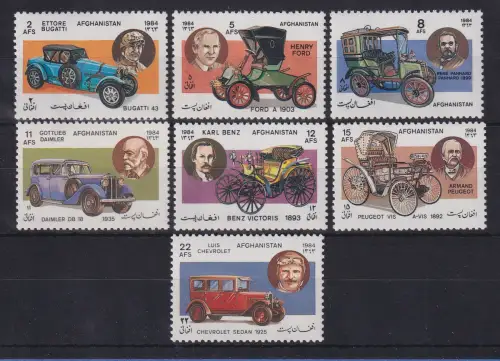 Afghanistan 1984 Oldtimer Mi.-Nr. 1360-1366 Satz 7 Werte ** / MNH