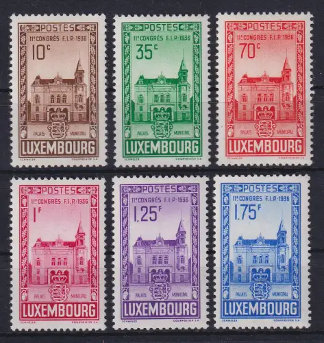 Luxemburg 1936 Philatelistischer Kongress Mi.-Nr. 290-295 postfrisch **
