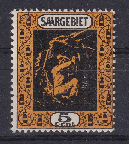 Saargebiet 1922 Bergmann Mi.-Nr. 85b ungebraucht *