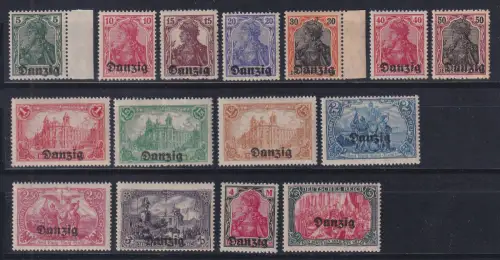 Danzig 1920 Berliner Aufdruck Mi.-Nr. 1-15 Satz kpl. postfrisch **