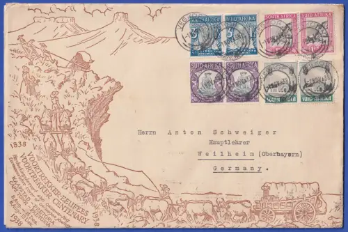 Südafrika 1938 Sonderbrief zum 100. Jubiläum des Großen Trecks Kapstadt-Pretoria