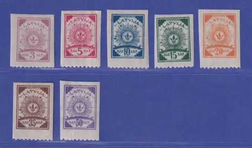Latvija / Lettland 1919 Mi.-Nr. 6-13 B (ohne 10 B) überwiegend ** / *  MNH / MLH