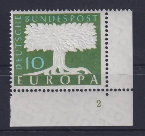 Bund 1958 Europa Mi.-Nr. 294 Eckrandstück UR mit Formnummer 2 **