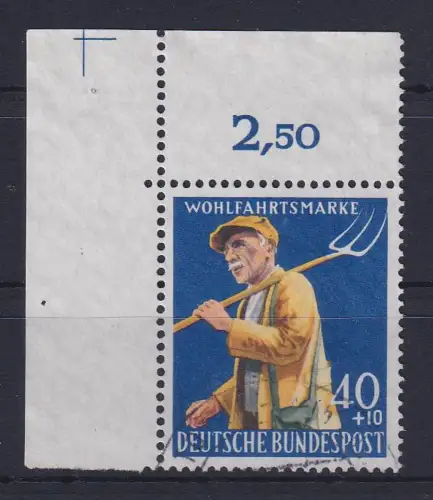 Bund 1958 Landwirtschaft Mi.-Nr. 300 Eckrandstück OL gestempelt