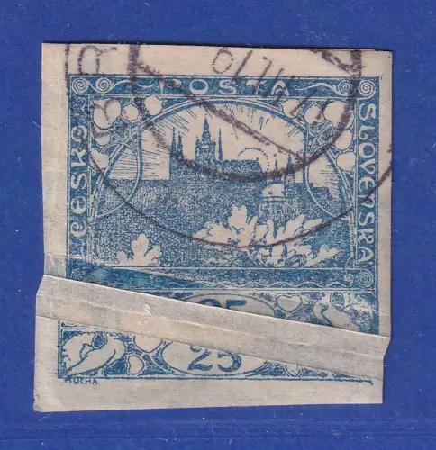 Tschechoslowakei 1918 Hradschin Mi.-Nr. 5  Marke mit Quetschfalte O