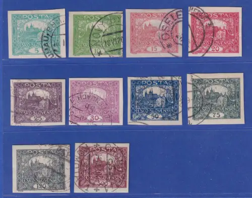 Tschechoslowakei 1919/20 Hradschin Mi.-Nr. 24-33 U kpl. Satz  gestempelt