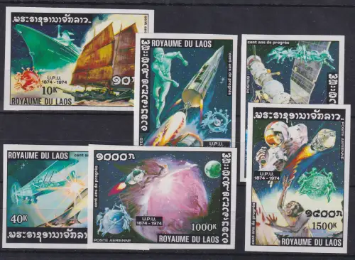Laos 1974 Weltraumfahrt Mi.-Nr. 405-410 B Satz ** / MNH
