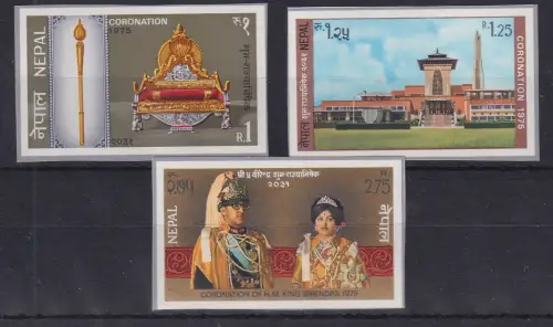 Nepal 1975 Mi.-Nr. 313, 314, 316 B ** / MNH