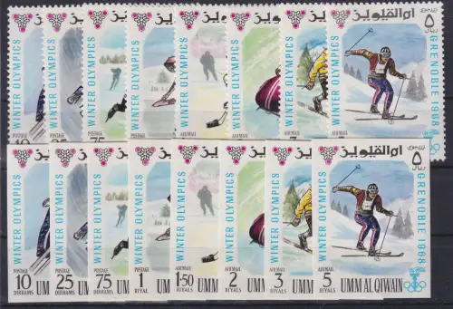 Umm al-Quaiwain 1968 Olympische Spiele Grenoble Mi.-Nr. 233-40 A/B Satz ** / MNH