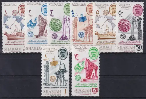 Sharjah 1965 Fernmeldeunion ITU Mi.-Nr. 185-192 A Satz ** / MNH
