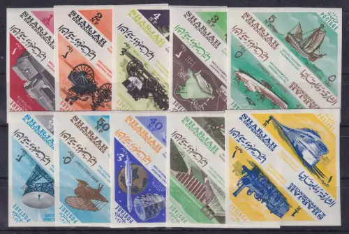 Sharjah 1966 Freimarken Wissenschaft und Verkehr Mi.-Nr. 119-138 B Satz ** / MNH