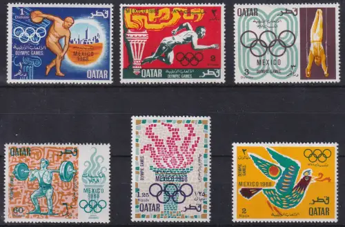 Katar / Qatar 1968 Olympische Spiele Mexico Mi.-Nr. 361-66 Satz ** / MNH