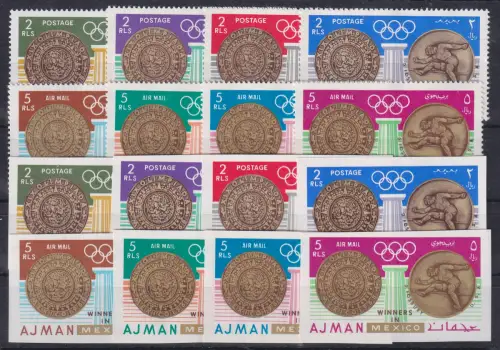 Ajman 1968 Olympische Spiele Mexico Mi.-Nr. 341-48 A und B Satz ** / MNH