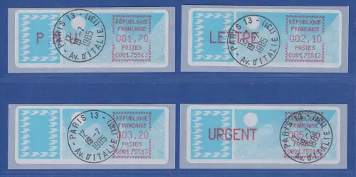 Frankreich ATM Taube C001.75513 Paris 13 Satz 5.Tarif runde Ecken lilarot ET-O