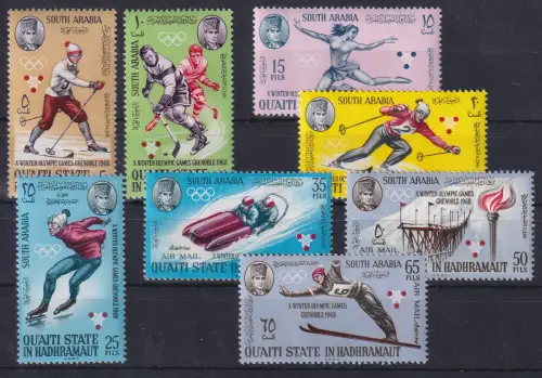 VAR Kathiri State 1968 Olympische Spiele Grenoble Mi.-Nr. 123-130 Satz ** / MNH