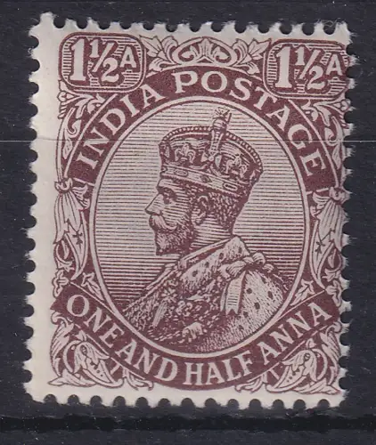 Indien 1919 König Georg V. 1 1/2 Anna Mi.-Nr. 78 postfrisch **/ MNH