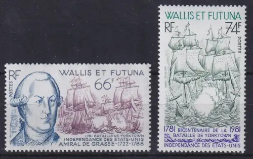Wallis und Futuna 1981 Segelschiff Mi.-Nr. 400-401 ** / MNH