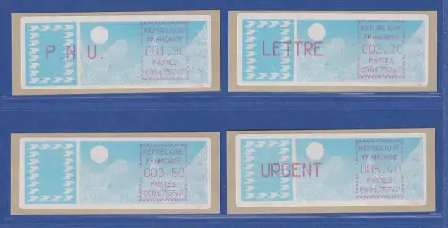 Frankreich ATM Taube C001.75747 Paris 147 Satz 7.Tarif spitze Ecken lilarot **