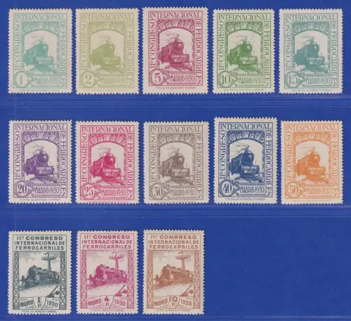 Spanien 1930 Eisenbahnkongress Mi.-Nr. 444-456 Satz kpl. postfrisch **