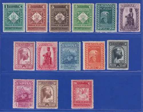 Spanien 1931 Kloster Montserrrat Mi.-Nr. 598-611 Satz kpl. ungebraucht *