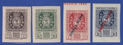 Spanien 1936 Philatelistische Ausstellung Mi.-Nr. 679-682 postfrisch **