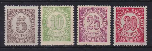 Spanien 1938 Ziffern Mi.-Nr. 696, 698, 699, 701C Satz 4 Werte postfrisch **