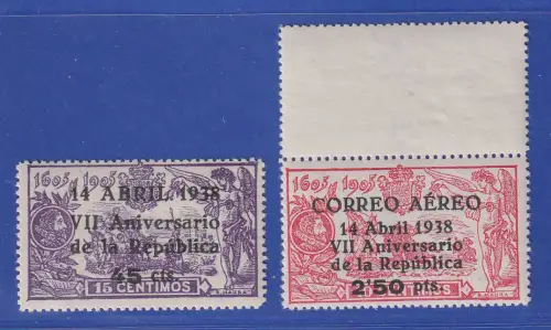 Spanien 1938 Jahrestag der Republik Mi.-Nr. 706-707 postfrisch **
