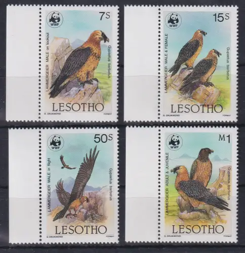 Lesotho 1986 Weltweiter Naturschutz: Bartgeier Mi.-Nr. 556-559 postfrisch **