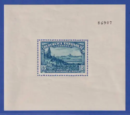 Spanien 1938 Verteidigung von Madrid Mi.-Nr. Block 1a postfrisch **