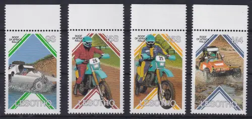 Lesotho 1987 Auto Rallye "auf dem Dach Afrikas" Satz Mi. Nr. 618-621 ** / MNH