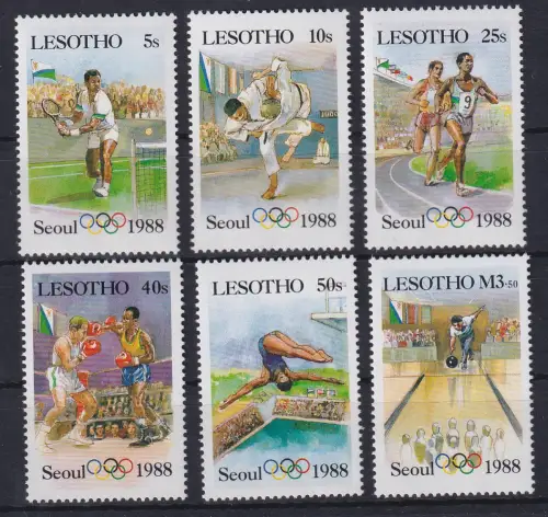 Lesotho 1987 Olympische Sommerspiele 1988 Mi. Nr. 659-664 postfrisch ** / MNH
