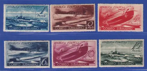 Spanien 1938 U-Boot-Post Mi.-Nr. 721-726 Satz kpl. ungebraucht *